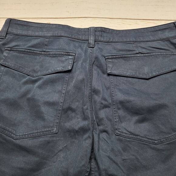 Madewell Darted Barrel Pants Classic Navy Blue Cotton Blend Twill Button Zip 33 - Picture 6 of 12